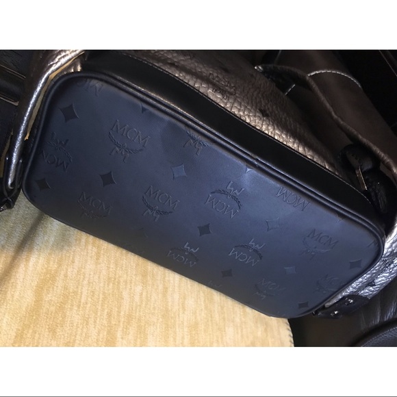 MCM Studded Stark Silver Metallic Backpack - Picture 4 of 12